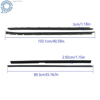 Set of 4 Window Sweep Weatherstrip Felt Seals for Chevrolet Corvette (1984–1989)