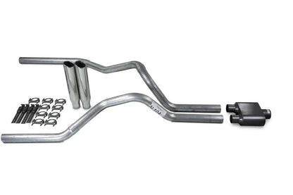 2.5" Dual Exhaust Kit for Chevy GMC 1500 (1996–1999) - 1 Chamber Muffler, Clamp-on Tips