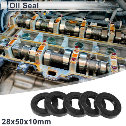 Set of 5 Oil Seal Rotary Shaft Seal TC Ring Nitrile Rubber 28x50x10mm