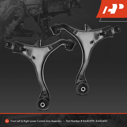 2X Front Lower Control Arm with Ball Joint for Honda CR-V (2002–2005) 51350S9AA02, 51360S9AA02