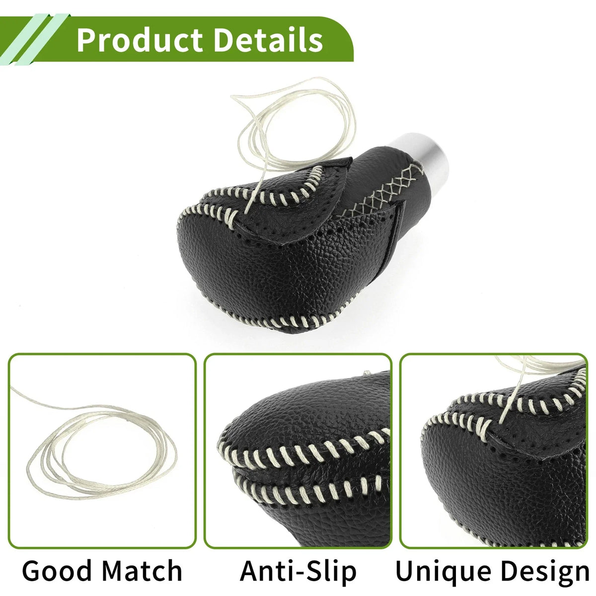 1 Pc Gear Shift Knob Cover for Toyota CH-R (2018–2022) Pebbled Black Beige