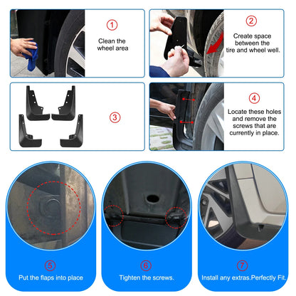 Mud Flaps Splash Guards for Ford Edge 2019–2022 Front Rear (4 Pcs)