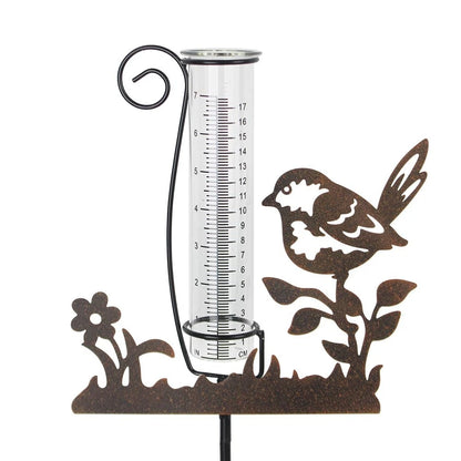 7 Inch Decorative Bird Rain Gauge for Outdoor Use