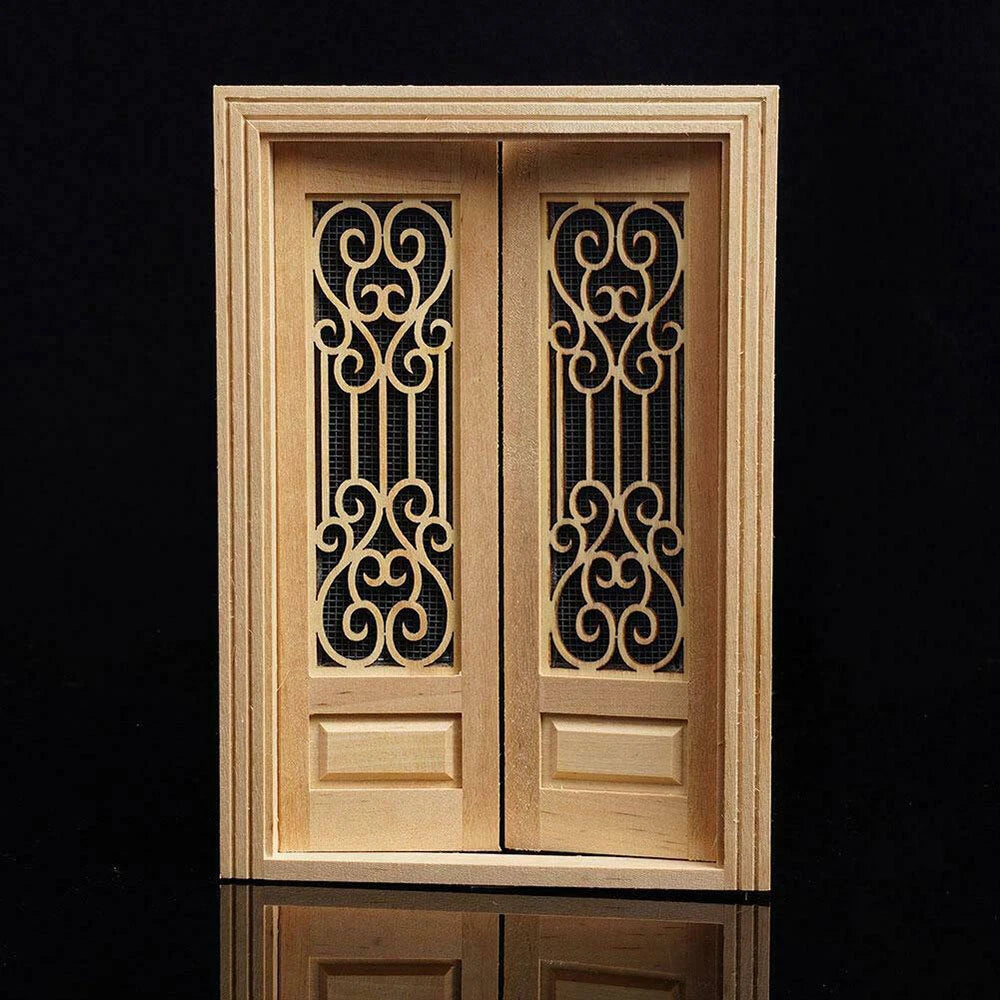 Double Door for Dollhouse Miniature (1:12 Scale)