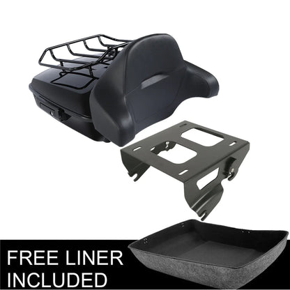Chopped Trunk Solo Mount Rack Backrest Pad for Harley Road Glide (2014–2026)