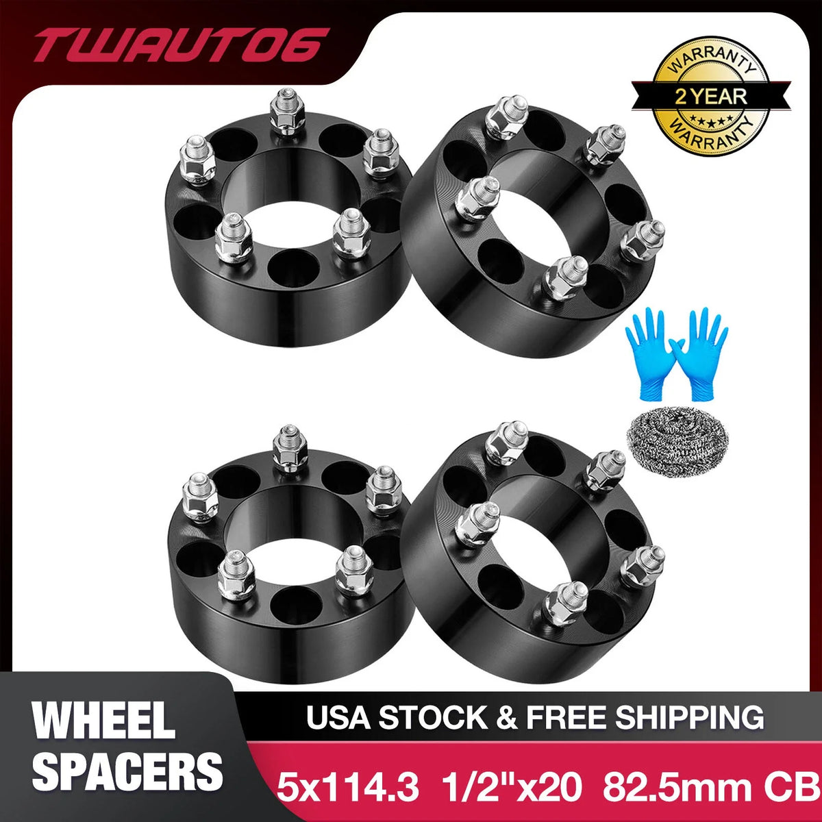 2-Inch Wheel Spacers for Ford Crown Victoria (1992–2011) 5x4.5 5x114.3