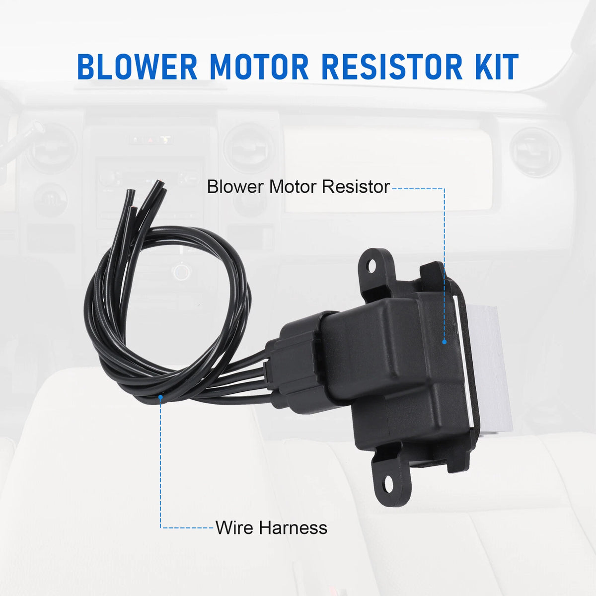 Heater Fan Blower Motor Resistor for Ford F250 Navigator (2000–2010) - 5F9Z19E624AA, 7C3Z19E624A, 7C3Z19E624B, 7C3Z19E624C, 9L3Z19E624B, BL3Z19E624A