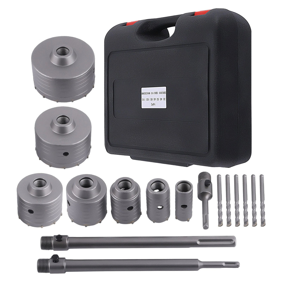 Concrete Hole Saw Set of 16 for Brick Cement Wall