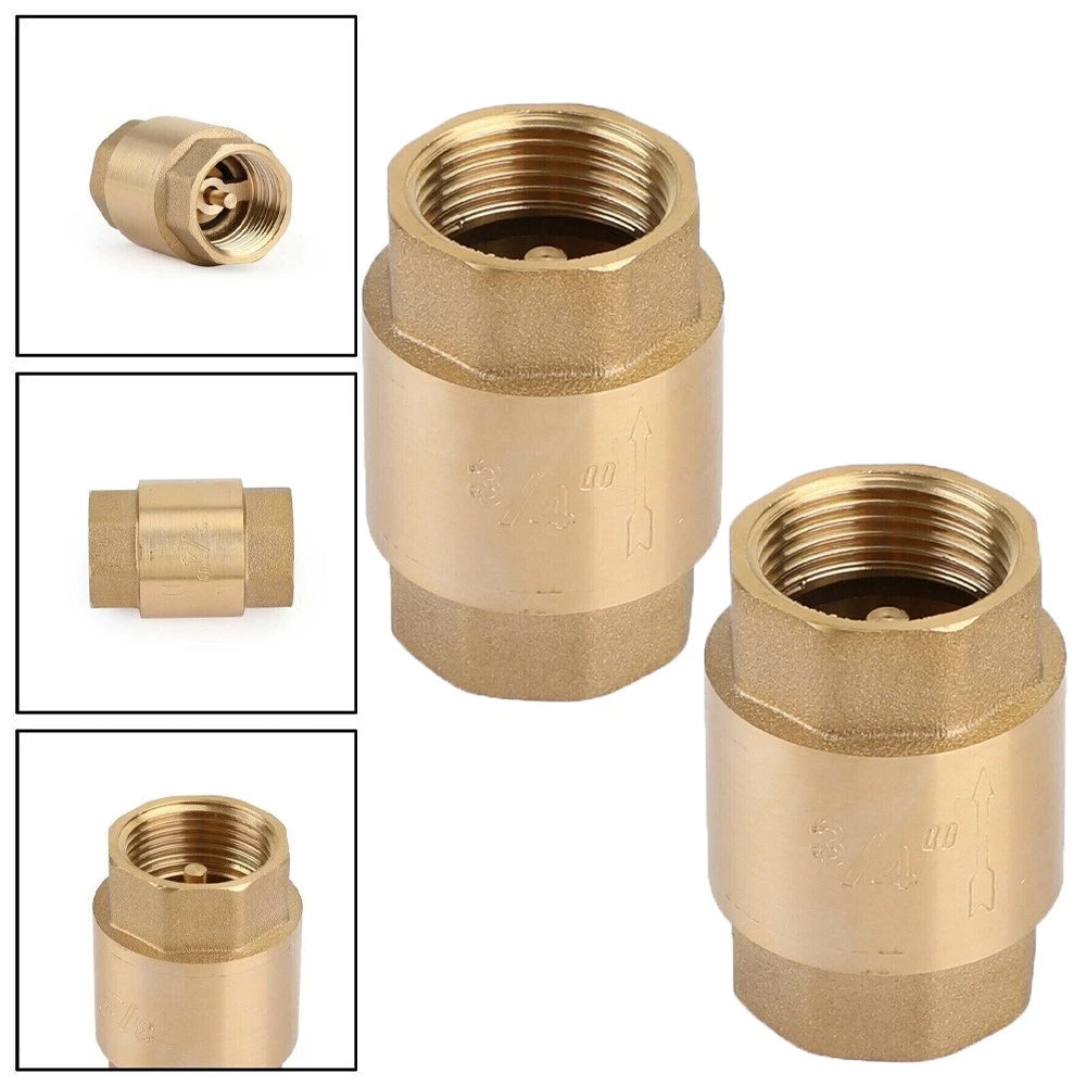 2X Brass 3/4" NPT In-line Spring Check Valve Female Thread