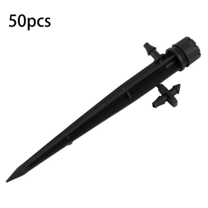 50Pack Adjustable Water Flow Nozzle Stake Drip Sprinklers Garden