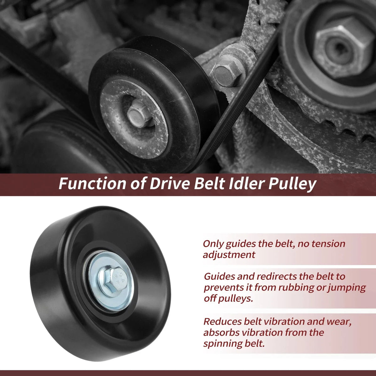 Accessory Drive Belt Idler Pulley for Chevrolet Silverado, GMC Yukon (No. 36299)