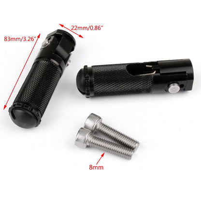 Set of 2 CNC Folding Foot Pegs for Universal Motorcycle (FP-140-Black)