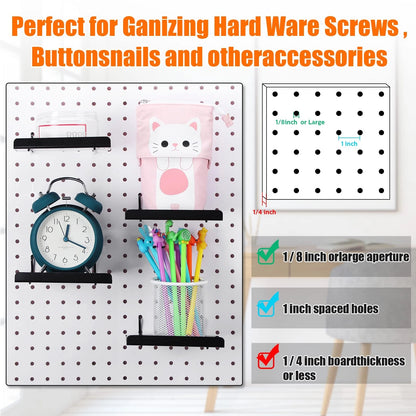 Set of 4 Pegboard Shelves for Wall Organizer