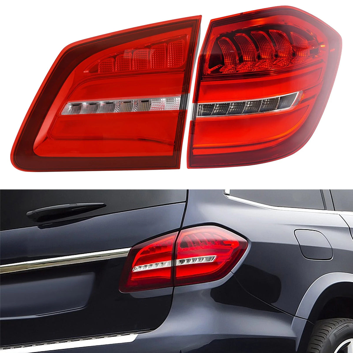 Right Inner & Outer Tail Light for Mercedes-Benz GLS450 GLS550 GLS63 AMG (2017–2019) - 1669060402, 1669066402, MB2805120