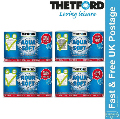 24 Roll Mega Pack Thetford Aqua Soft Toilet Tissue for Cassette Potti (202241)