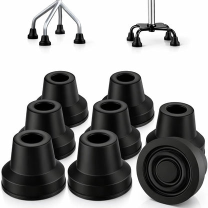 8pcs Quad Cane Tip for (Non-Slip Rubber, Heavy Duty)