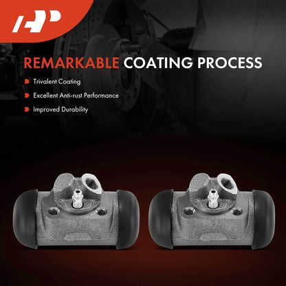 2X Brake Wheel Cylinder Front Drum for Jeep Jeepster (W906632, F72438, W37805)