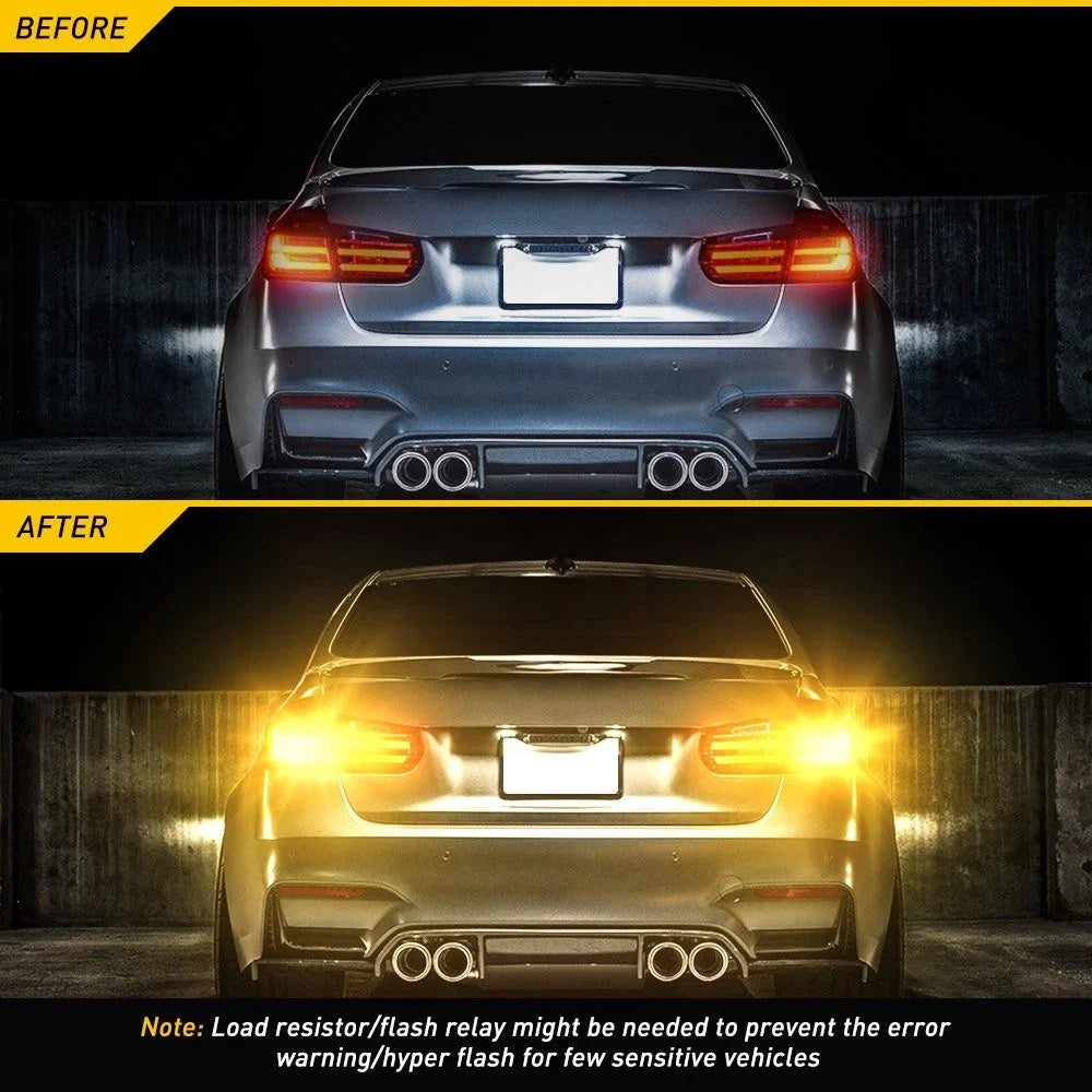 Set of 2 AUXITO 1157 1196 2057 LED Turn Signal Light Bulbs Amber