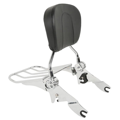 Adjustable Backrest Sissy Bar & Luggage Rack for Harley Touring Glide (2009–2025)