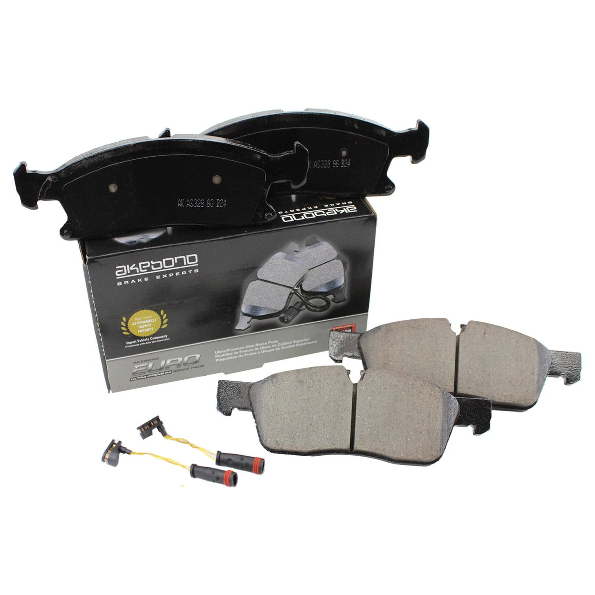 Set of 4 Akebono Euro Front Ceramic Slotted Brake Pads for Mercedes X166 W166