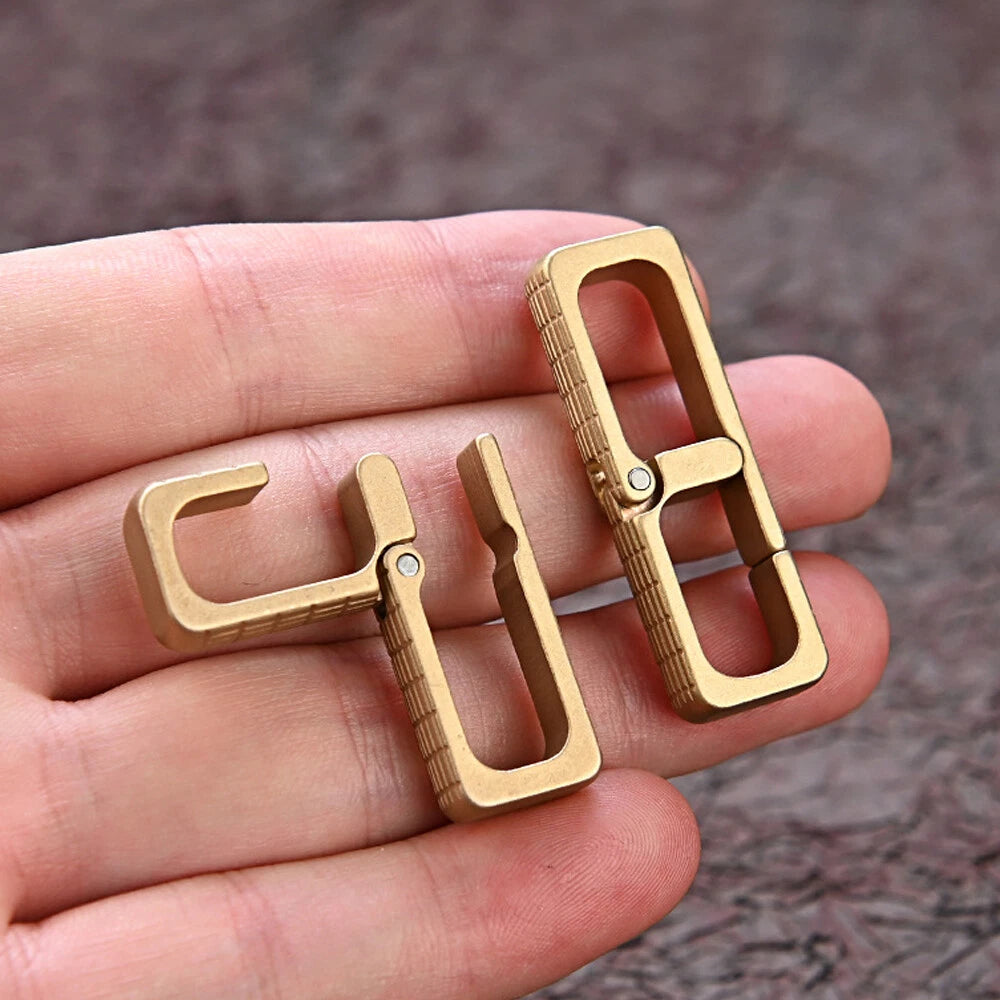 Solid Brass Carabiner Key Chain Clip for Portable Use