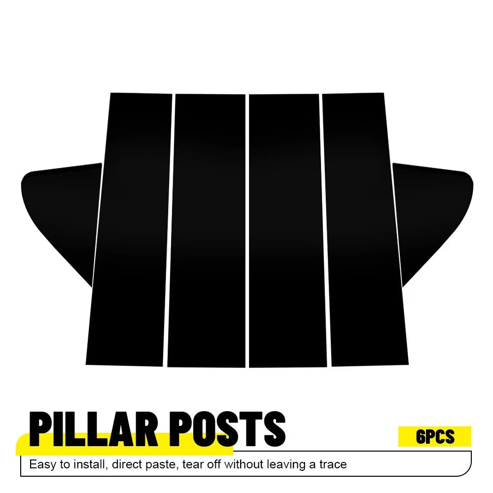 Stainless Steel Black Pillar Post Trim for Chevy Silverado GMC Sierra (2019–2024)