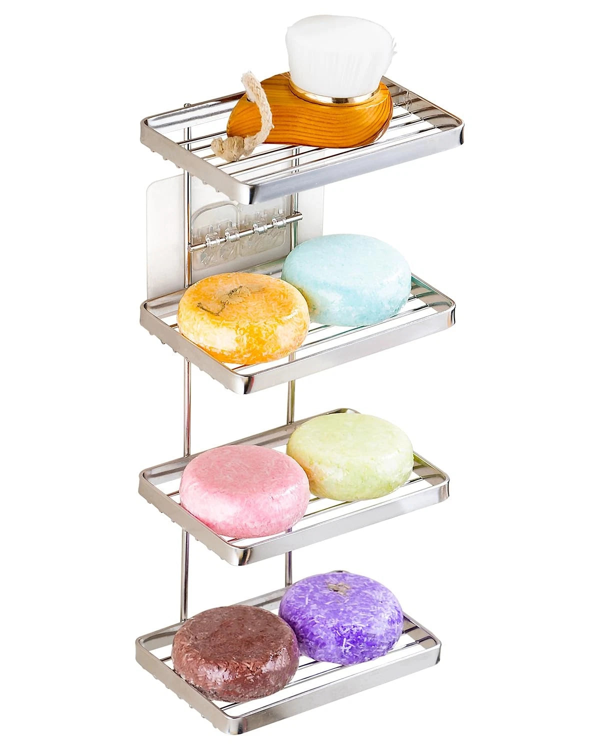 4 Tier Shower Shampoo Soap Holder for Shower Wall