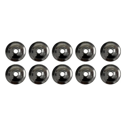 10X Matte Black Cabinet Knob Backplates Carbon Steel for Kitchen Bathroom