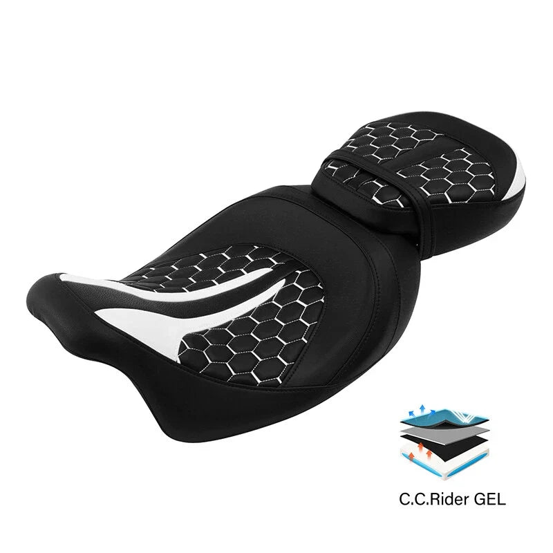 2X Gel Seats for Harley CVO Street Glide (2009–2023) Black