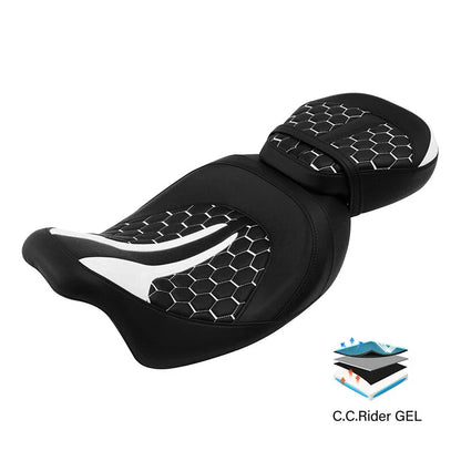 2X Gel Seats for Harley CVO Street Glide (2009–2023) Black