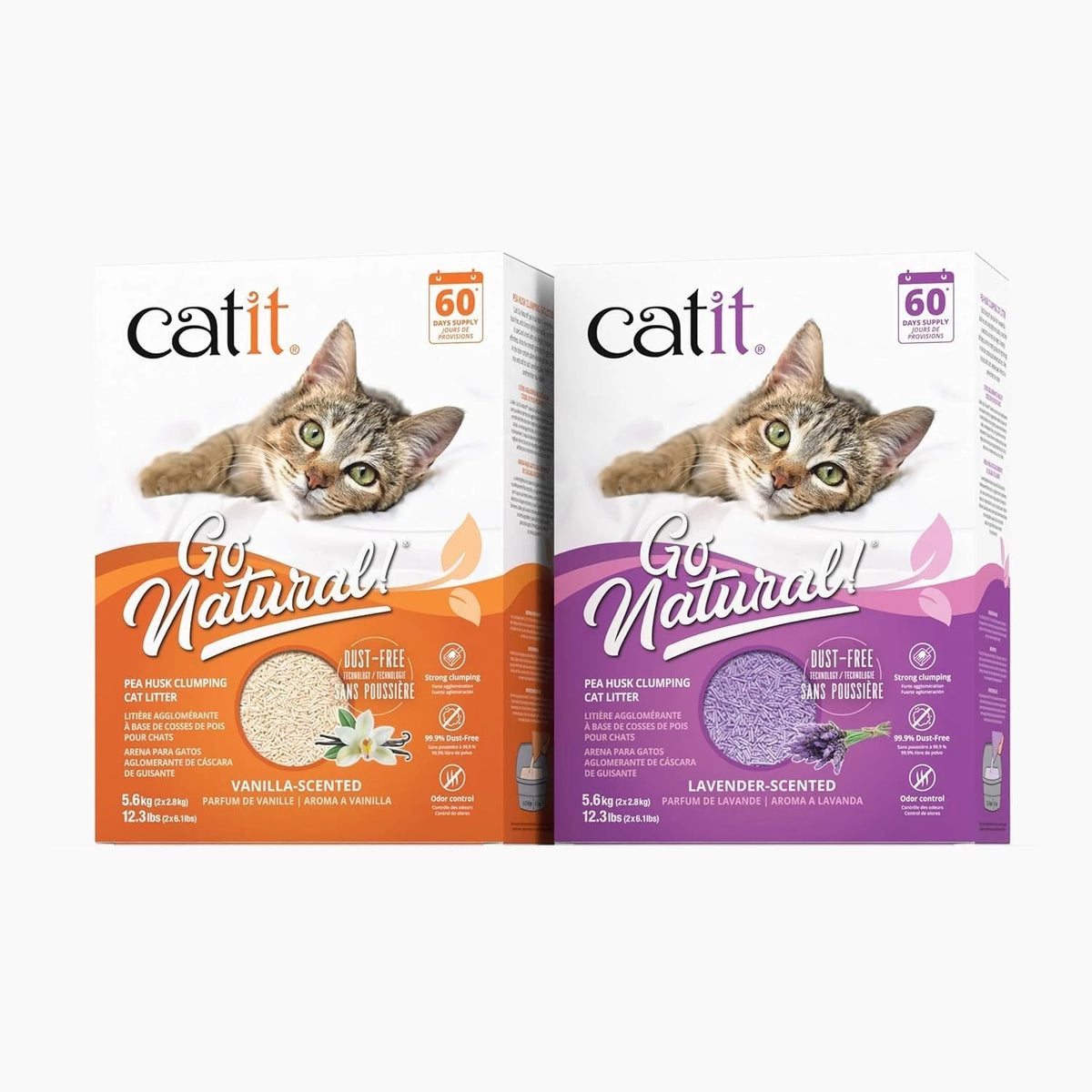 12.3 lbs Catit Go Natural Pea Husk Clumping Cat Litter for Cats (No Years)