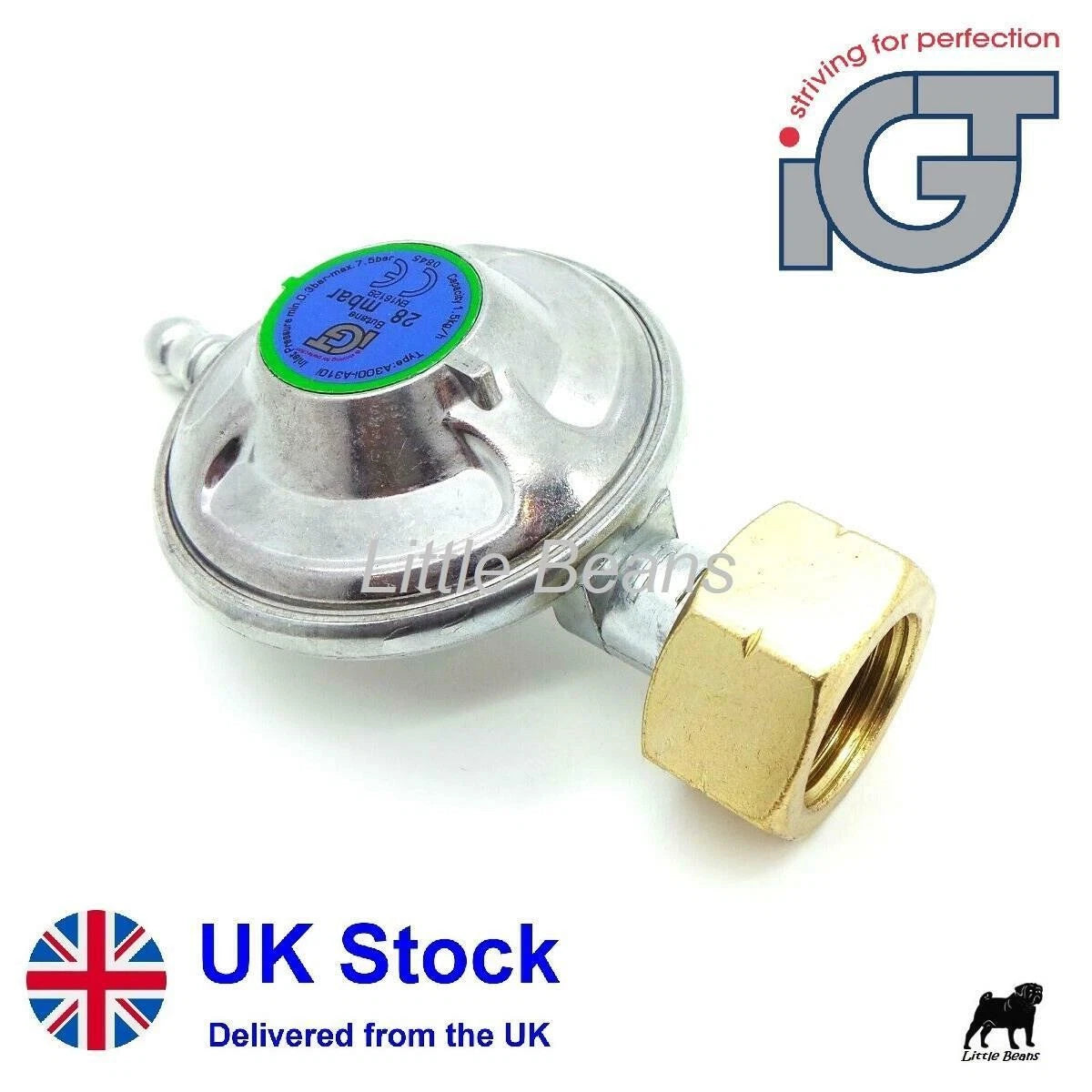 Butane Gas Regulator 28mm for BBQ Camping Caravan (T28BUT)