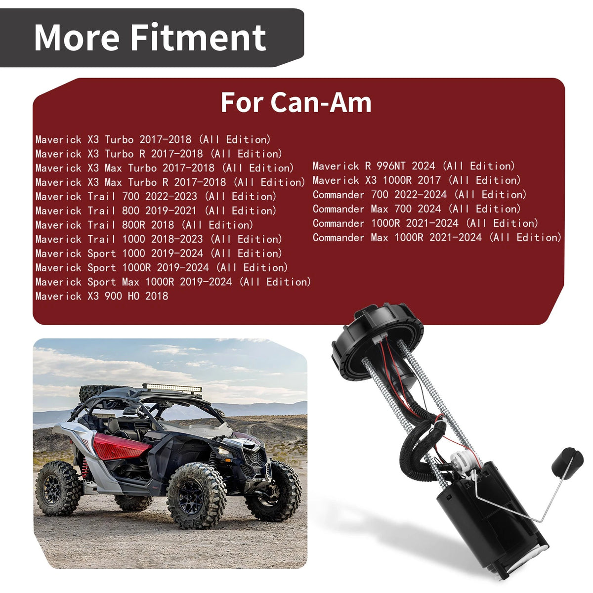 Fuel Pump Assembly for Can-Am Maverick Trail 800 (2019–2021) 709001057, 47-1027