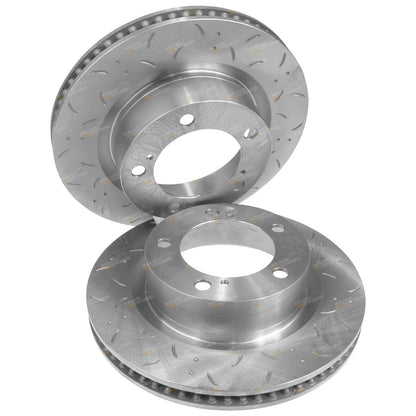 Front Slotted Disc Brake Rotors & 4WD Pads for Landcruiser 200 (2007–2021)