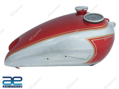 Cherry & Chrome Petrol Tank + Replica Smiths Speedo for BSA C10 C11
