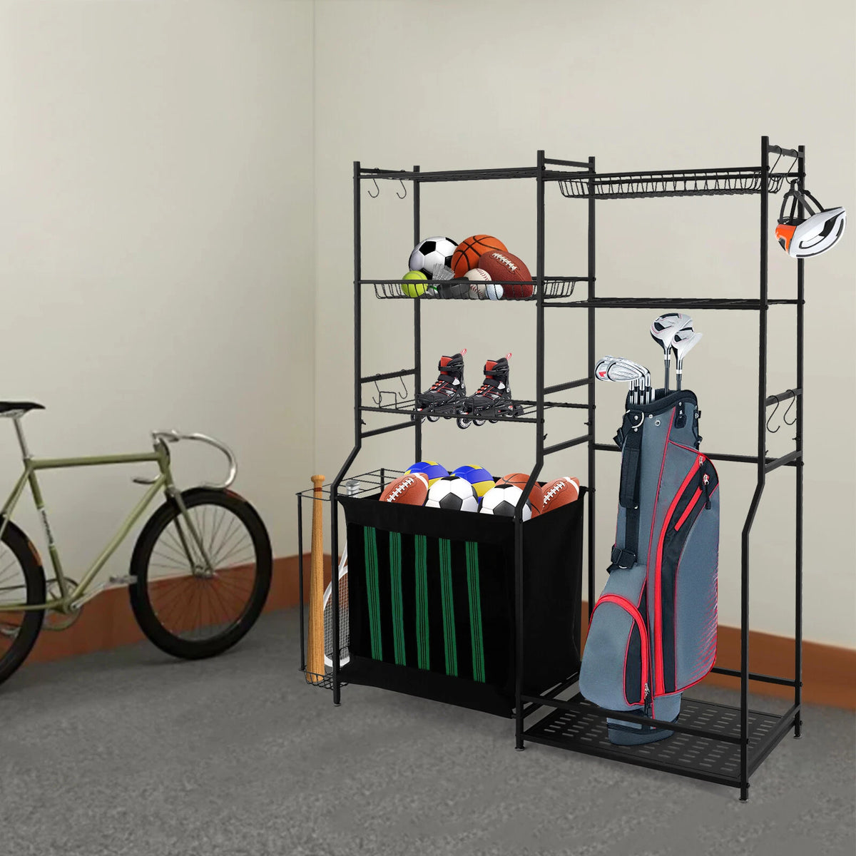 Sports Equipment Ball Storage Rack for Garage Organizer