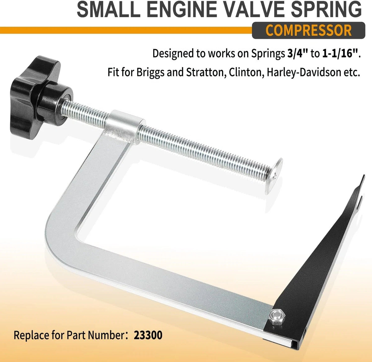 Valve Spring Compressor Tool 23300 for Small Engine (3/4" to 1-1/16")
