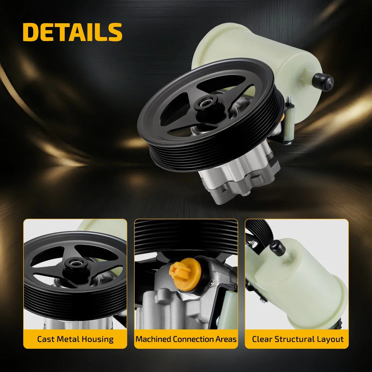Power Steering Pump w/ 8-Groove Pulley for Dodge Ram 2500 (2003–2009) 7696974161