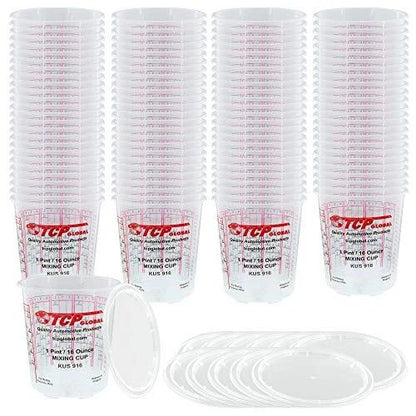Full Case of 100 Pint (16oz) Paint Mixing Cups for Automotive Use