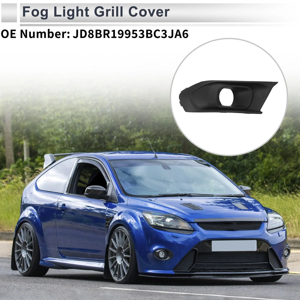 1 Pc Fog Light Grill for Ford Escort (2019) No.JD8BR19953BC3JA6
