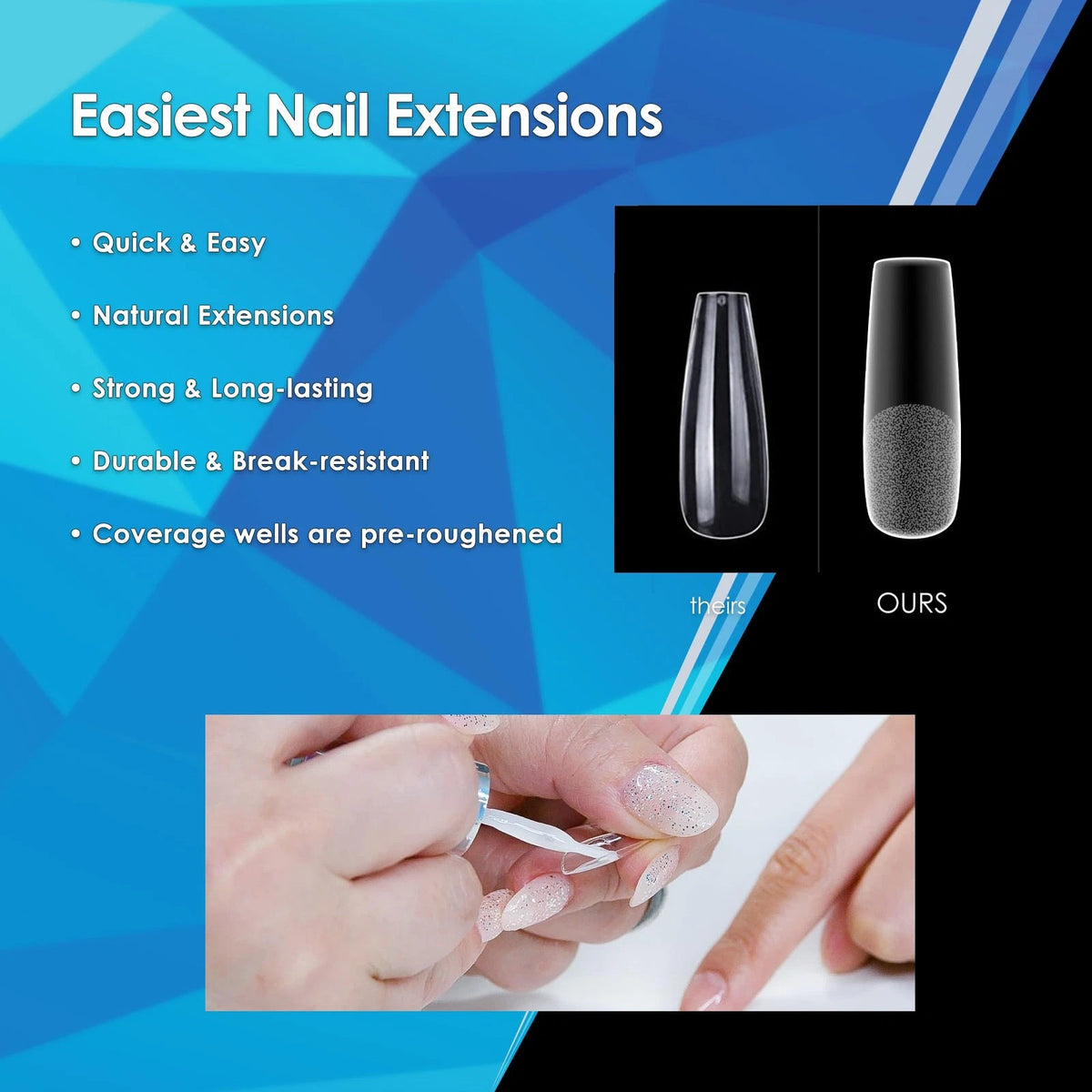 550 pcs Soft Gel Tips for Square Nails (Long)