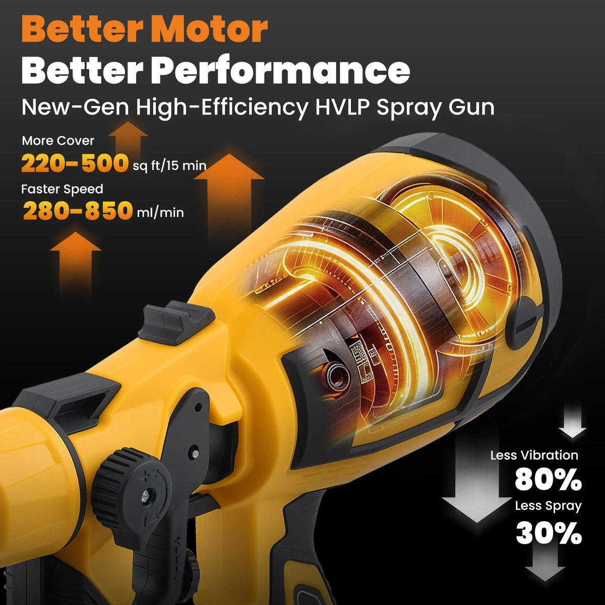 HVLP Paint Sprayer with 4 Nozzles for Universal Use (600W-800W)