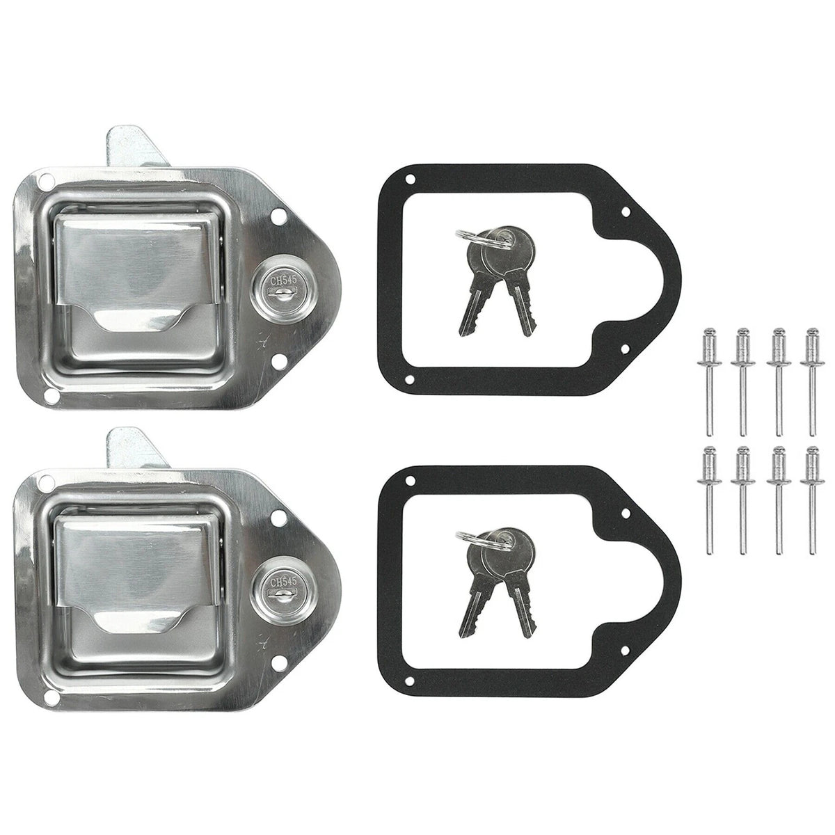 2Pcs Trailer Door Latch Handle Lock Keys for Camper RV Truck Tool Box