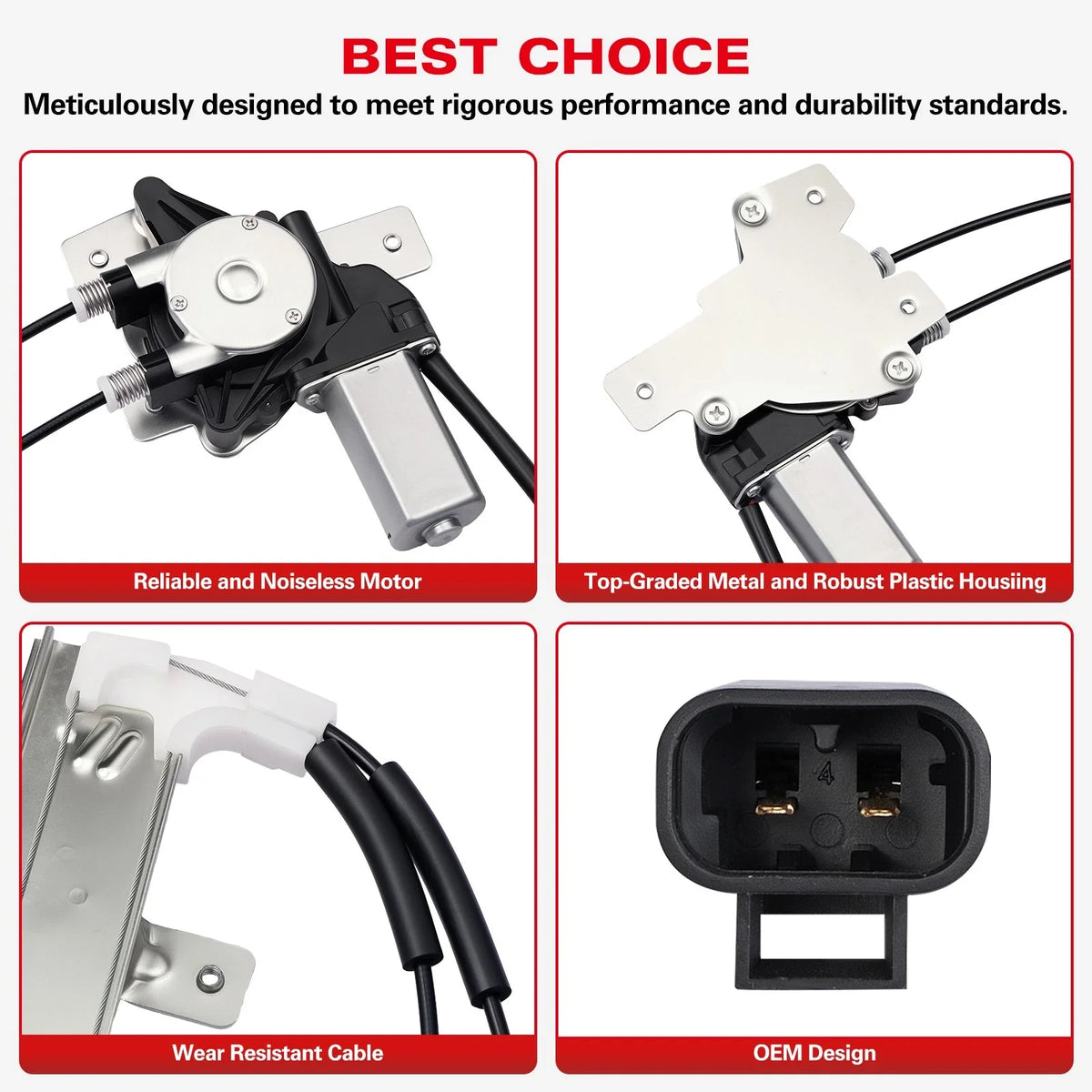 Power Window Regulator with Motor for Pontiac Grand Prix (1997–2003)