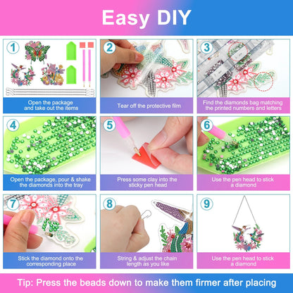 3X DIY Diamond Painting Suncatcher Set for Home Decor
