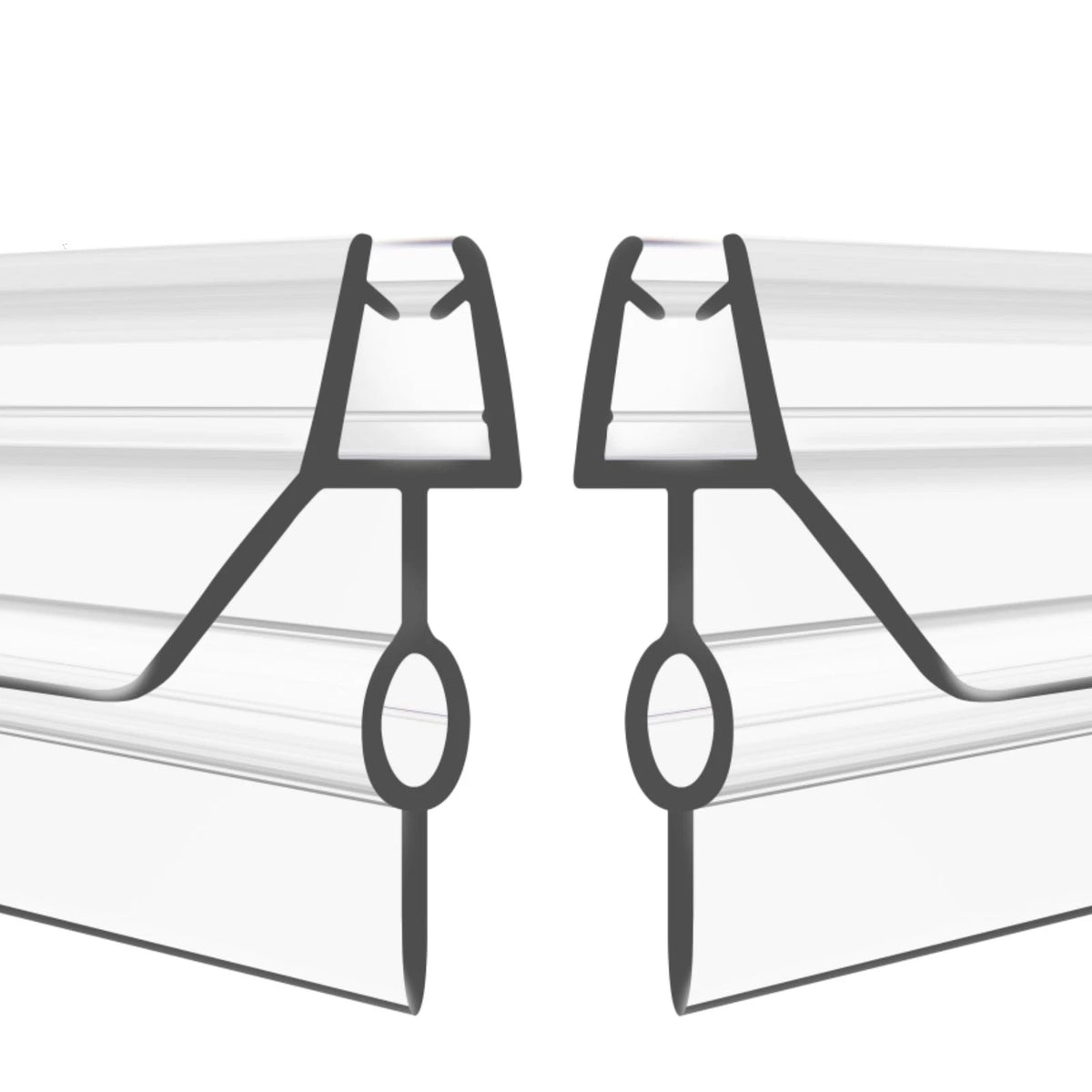 2-Pack Frameless Shower Door Bottom Seal for Clear Glass Shower Door (3/8'' X 39'')