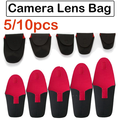 Set of 5 Neoprene DSLR Camera Lens Soft Protector Pouch Bag Case S M L XL XXL