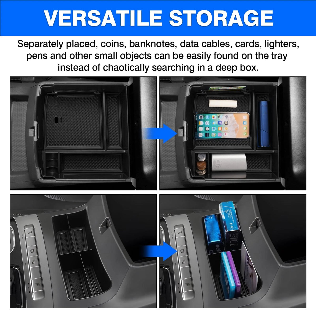 2X Center Console Organizer for Kia Carnival (2022–2026) Black