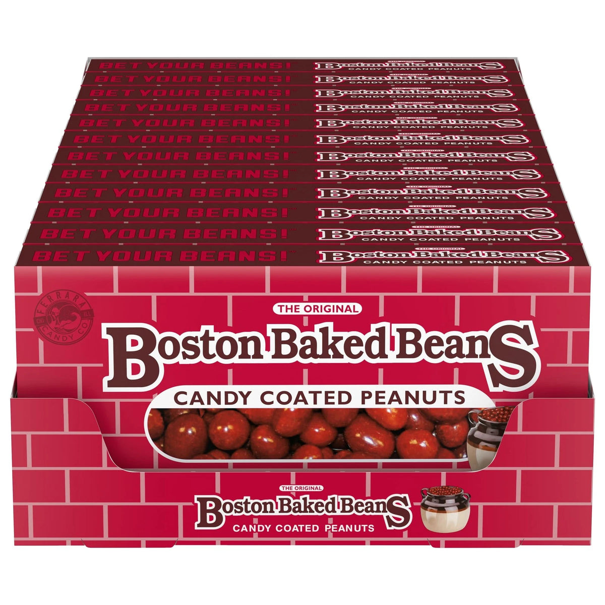 Pack of 12 Boston Baked Beans Candy-Coated Peanuts Sweet & Salty