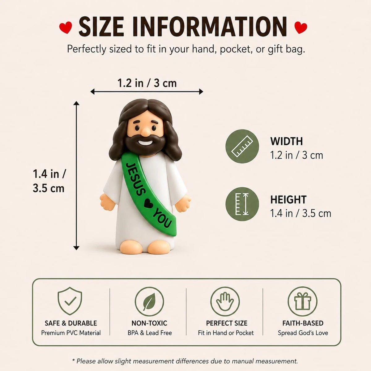 DJBVHSF Little Jesus Multicolor Figurine (4.72 x 4.52 x 1.77 inches)